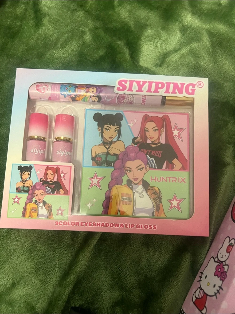 SIYIPING Pink Cartoon Eyeshadow & Lip Gloss Set